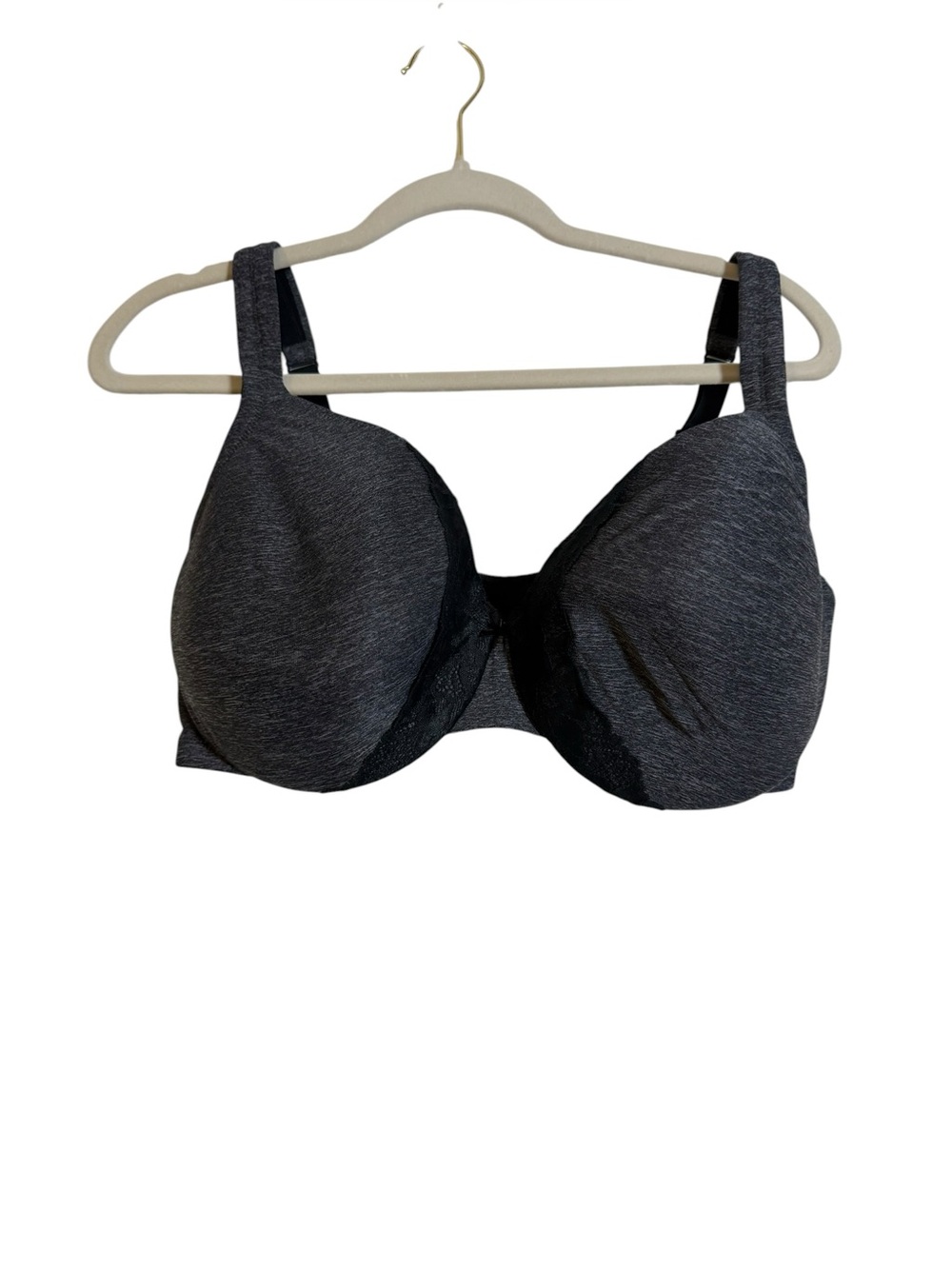 Cacique Smooth Full-Coverage T-Shirt Bra in Charcoal sz 40F
